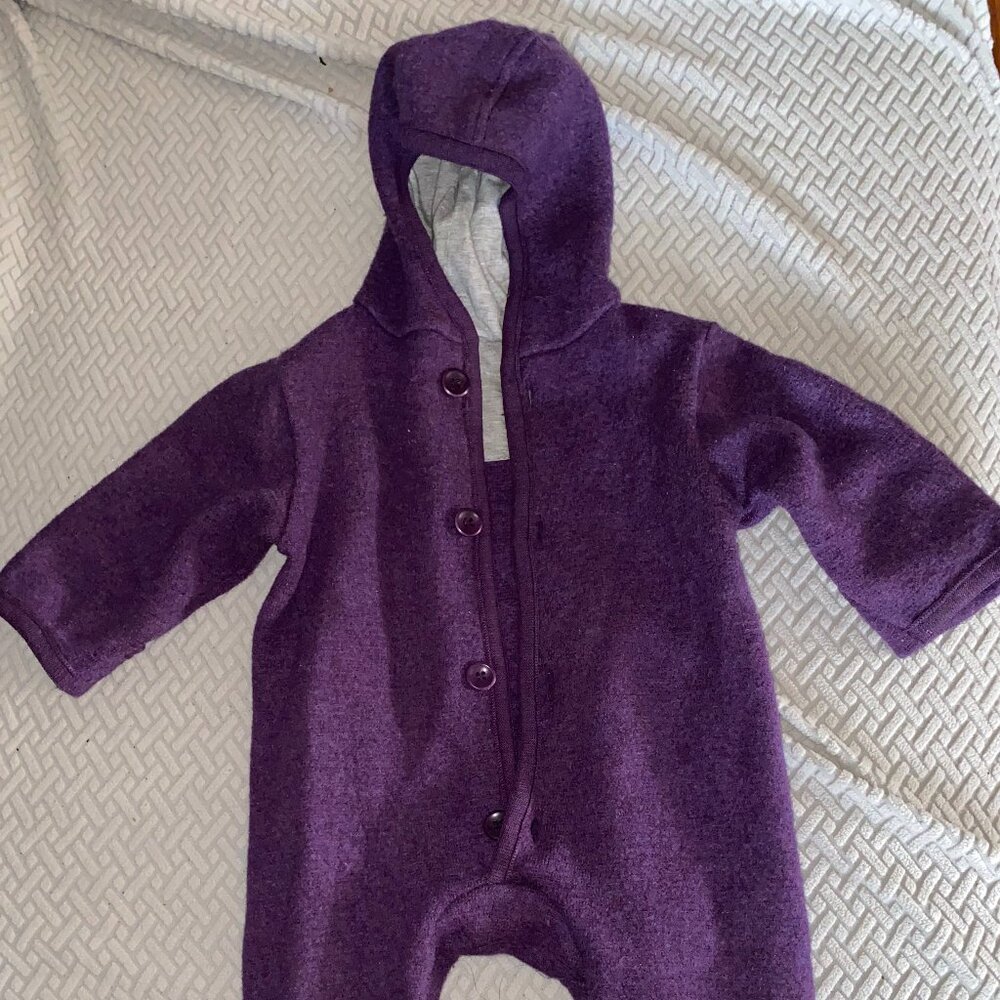 Disana Boiled wool bunting in Plum